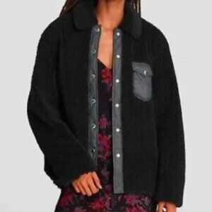Rag & Bone Black Elliot Sherpa Shirt Jacket